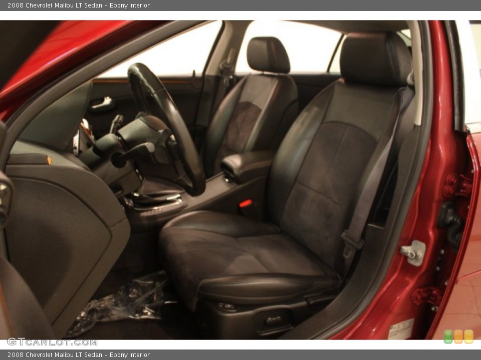 Ebony Interior Front Seat for the 2008 Chevrolet Malibu LT Sedan #76827603