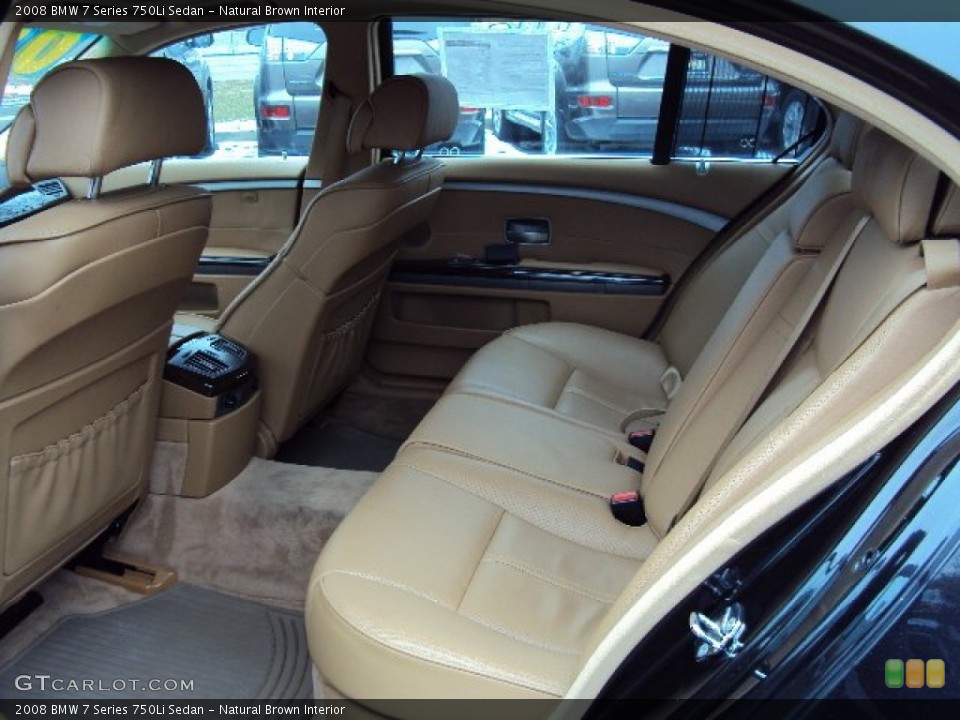 Natural Brown Interior Rear Seat for the 2008 BMW 7 Series 750Li Sedan #76836252