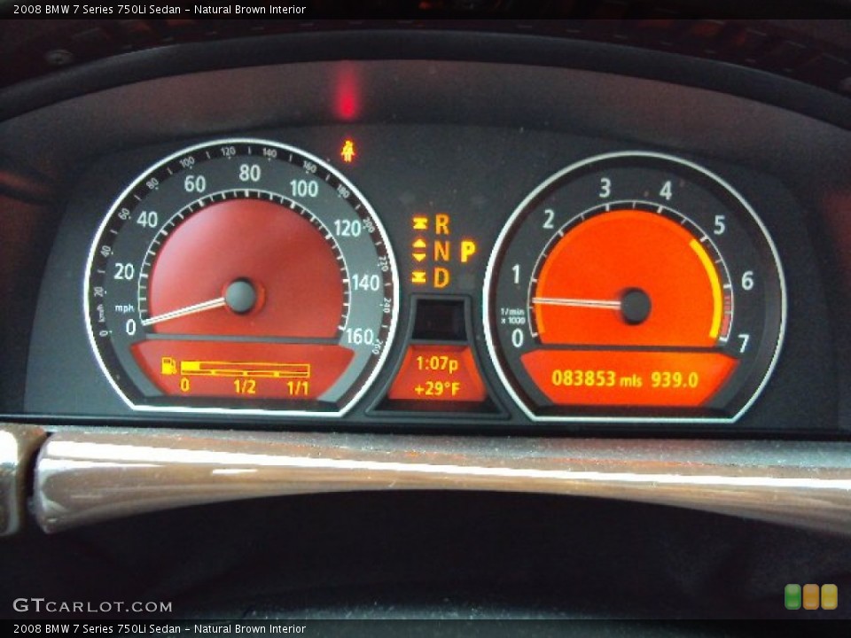 Natural Brown Interior Gauges for the 2008 BMW 7 Series 750Li Sedan #76836578