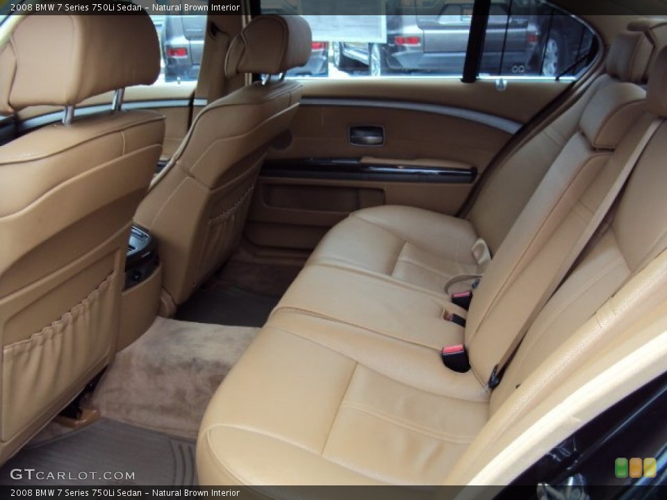 Natural Brown Interior Rear Seat for the 2008 BMW 7 Series 750Li Sedan #76836735