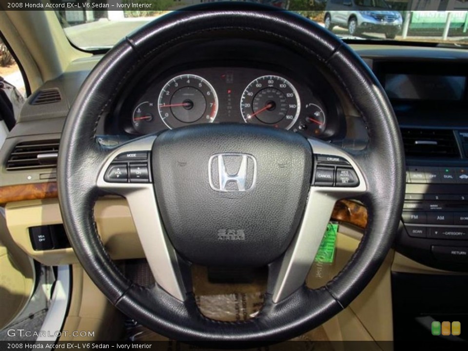 Ivory Interior Steering Wheel for the 2008 Honda Accord EX-L V6 Sedan #76837977
