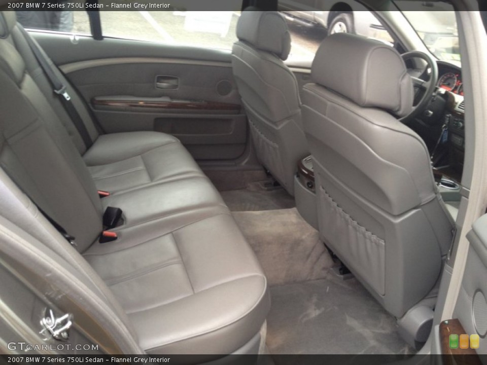 Flannel Grey Interior Rear Seat for the 2007 BMW 7 Series 750Li Sedan #76839752