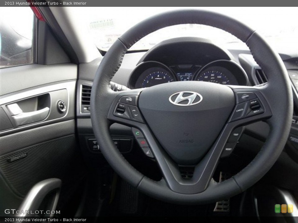 Black Interior Steering Wheel for the 2013 Hyundai Veloster Turbo #76843118
