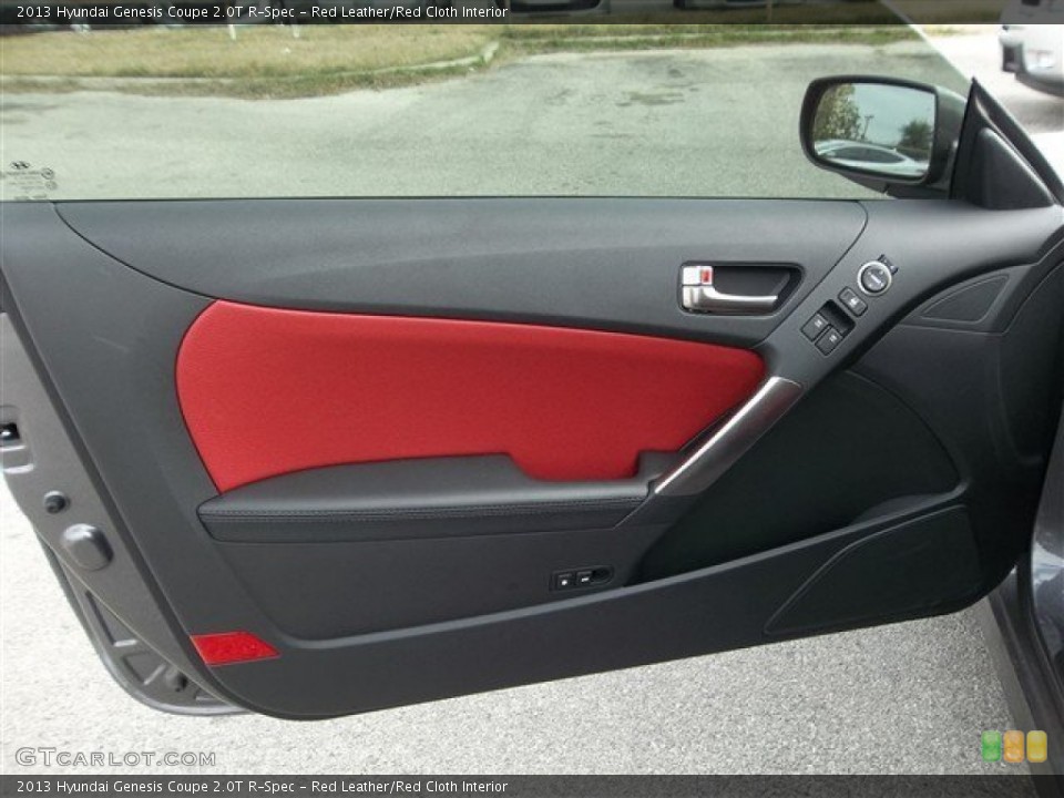 Red Leather/Red Cloth Interior Door Panel for the 2013 Hyundai Genesis Coupe 2.0T R-Spec #76843632