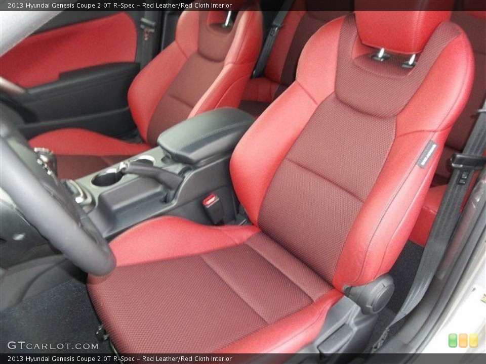 Red Leather/Red Cloth Interior Front Seat for the 2013 Hyundai Genesis Coupe 2.0T R-Spec #76843668