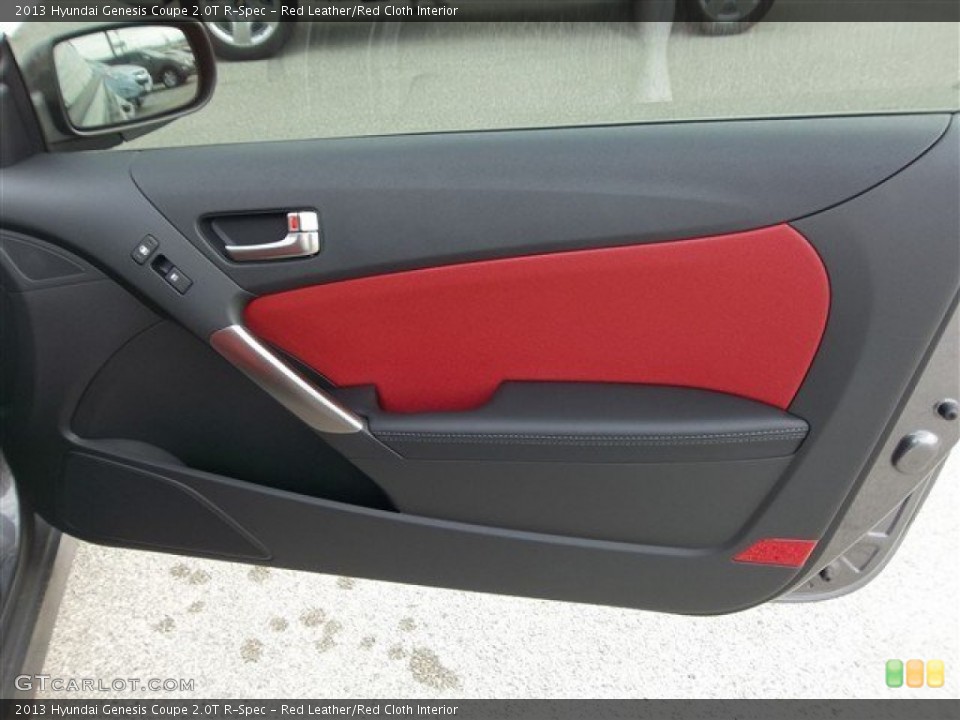 Red Leather/Red Cloth Interior Door Panel for the 2013 Hyundai Genesis Coupe 2.0T R-Spec #76843710