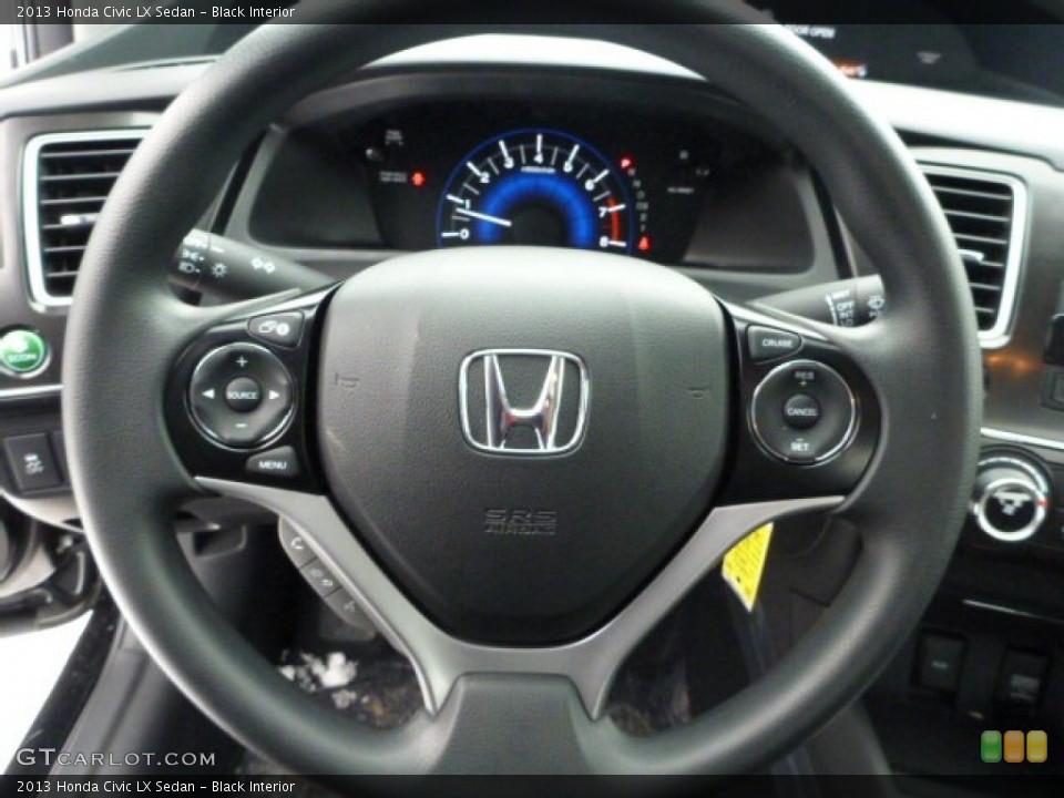 Black Interior Steering Wheel for the 2013 Honda Civic LX Sedan #76847160