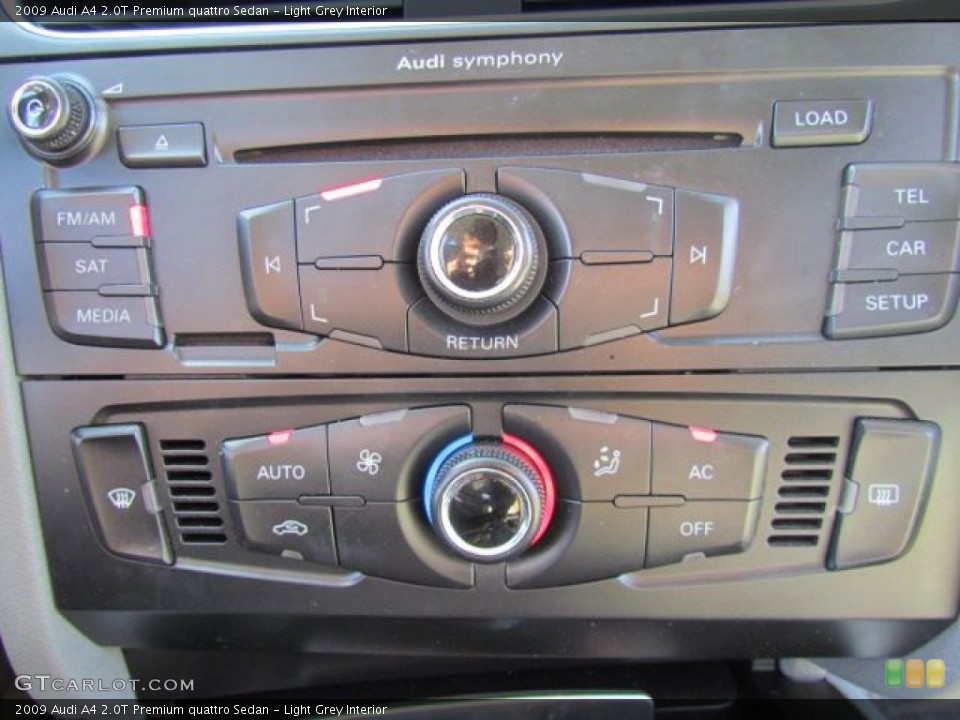 Light Grey Interior Controls for the 2009 Audi A4 2.0T Premium quattro Sedan #76848393