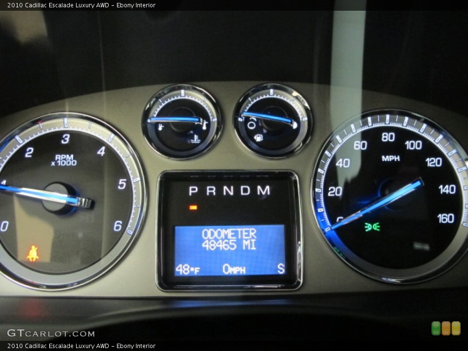 Ebony Interior Gauges for the 2010 Cadillac Escalade Luxury AWD #76853493