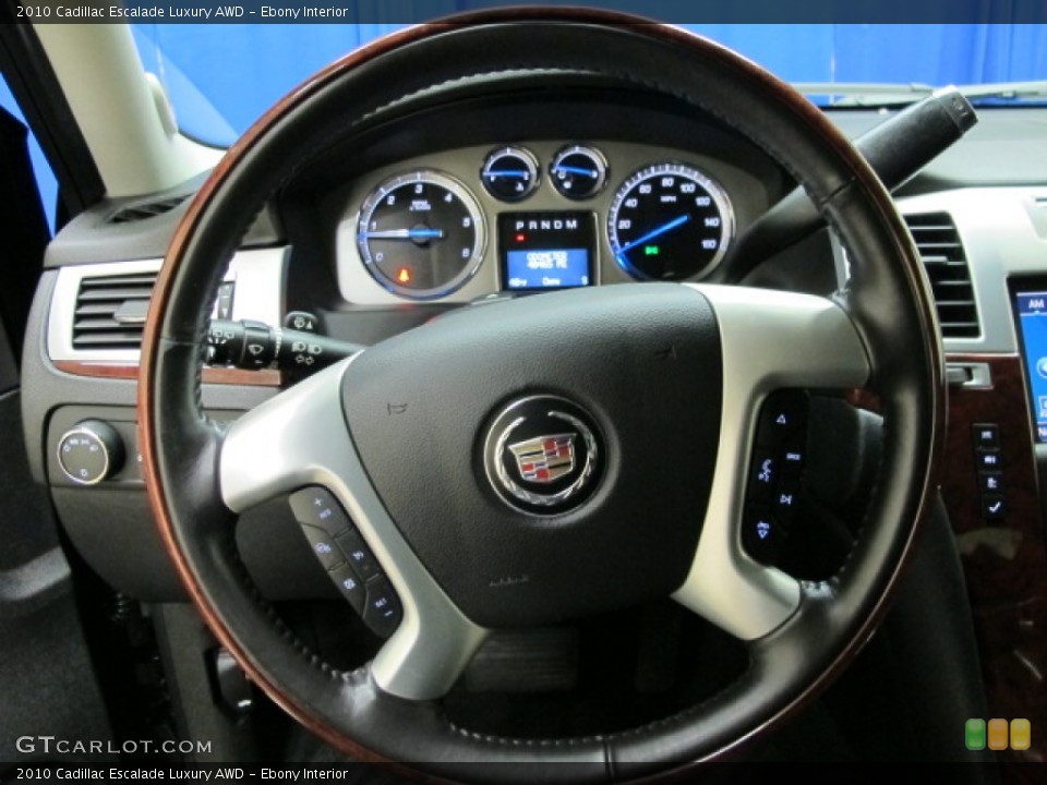 Ebony Interior Steering Wheel for the 2010 Cadillac Escalade Luxury AWD #76853610