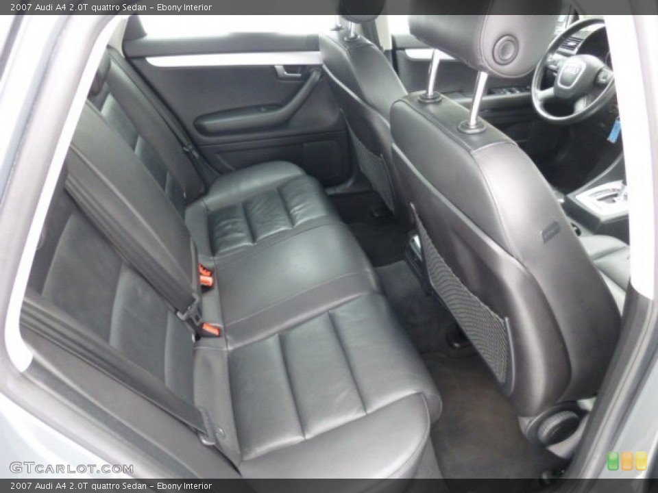 Ebony Interior Rear Seat for the 2007 Audi A4 2.0T quattro Sedan #76854333