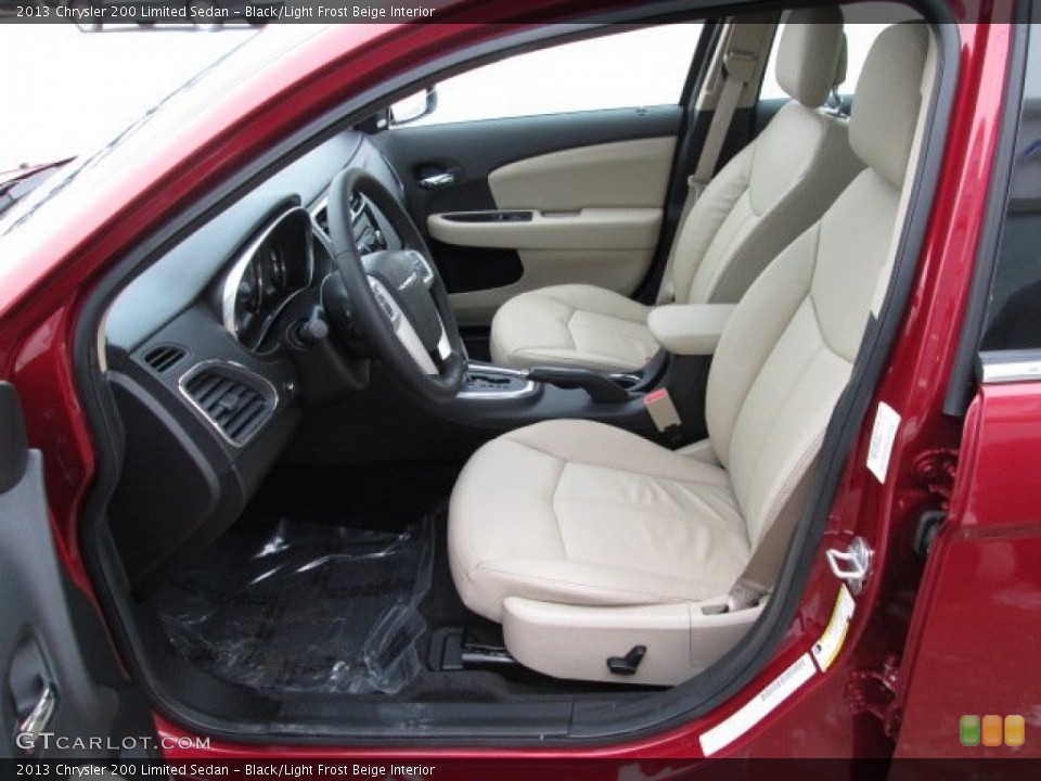 Black/Light Frost Beige Interior Front Seat for the 2013 Chrysler 200 Limited Sedan #76857966