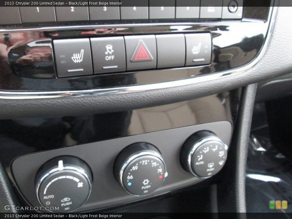 Black/Light Frost Beige Interior Controls for the 2013 Chrysler 200 Limited Sedan #76858036