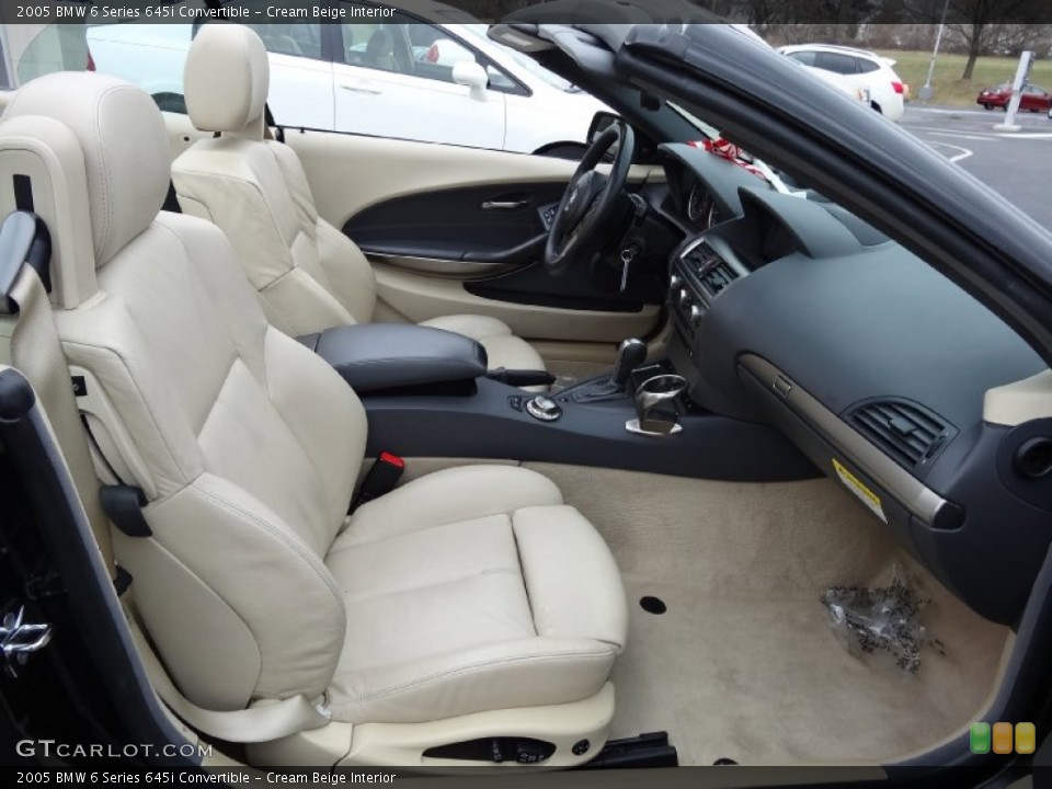 Cream Beige Interior Photo for the 2005 BMW 6 Series 645i Convertible #76858302