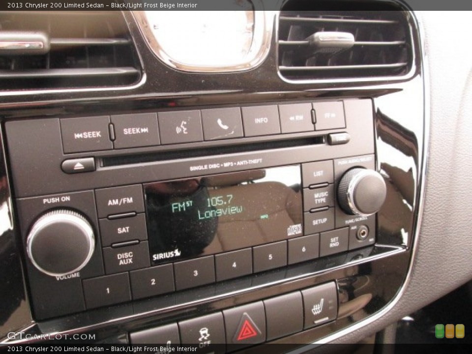 Black/Light Frost Beige Interior Audio System for the 2013 Chrysler 200 Limited Sedan #76858333