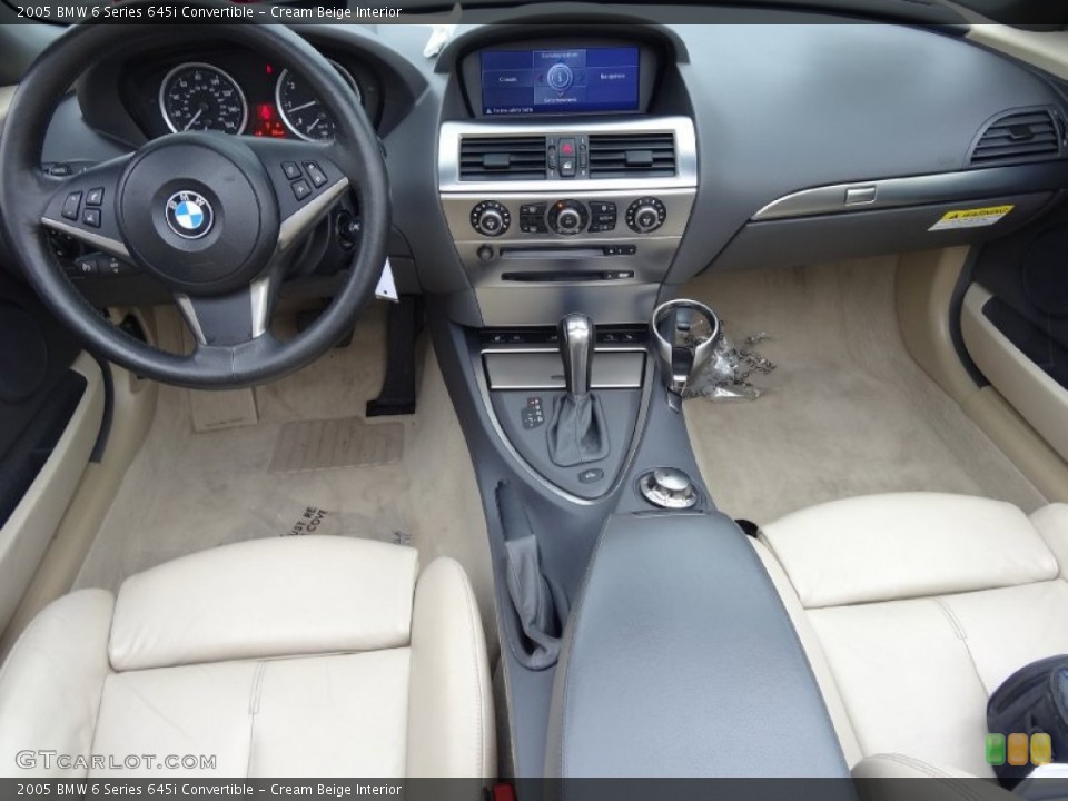 Cream Beige Interior Dashboard for the 2005 BMW 6 Series 645i Convertible #76858334