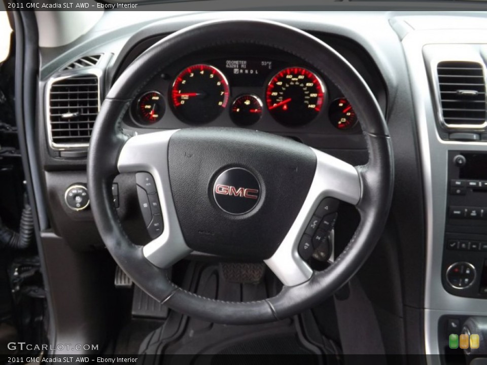 Ebony Interior Steering Wheel for the 2011 GMC Acadia SLT AWD #76859269