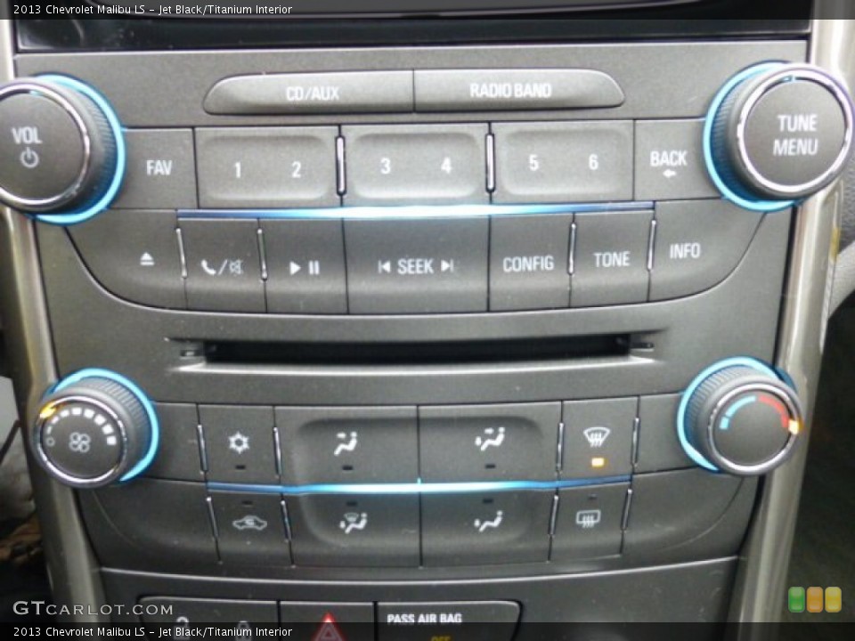 Jet Black/Titanium Interior Controls for the 2013 Chevrolet Malibu LS #76867068