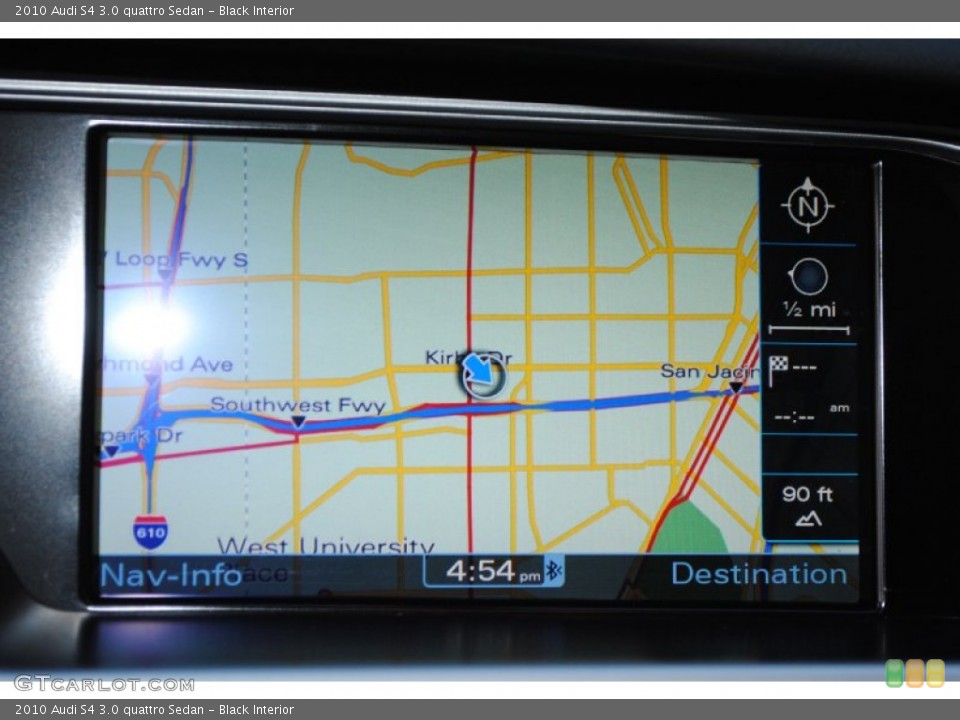 Black Interior Navigation for the 2010 Audi S4 3.0 quattro Sedan #76868031