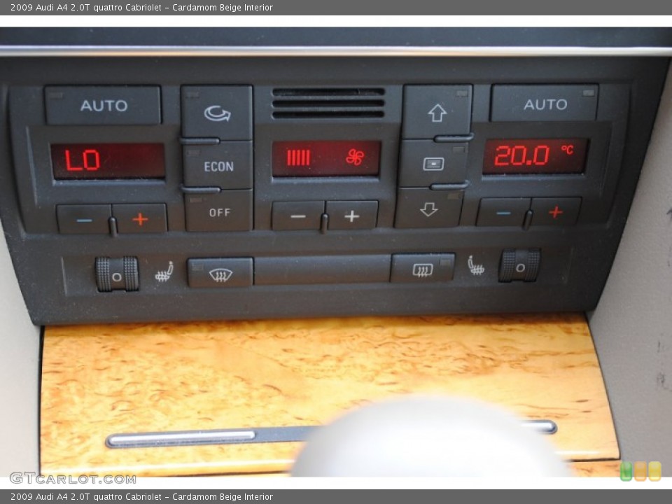 Cardamom Beige Interior Controls for the 2009 Audi A4 2.0T quattro Cabriolet #76868625