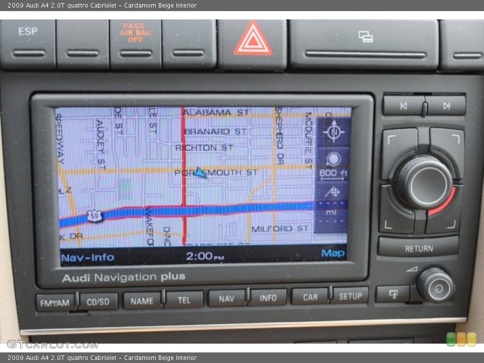 Cardamom Beige Interior Navigation for the 2009 Audi A4 2.0T quattro Cabriolet #76868628
