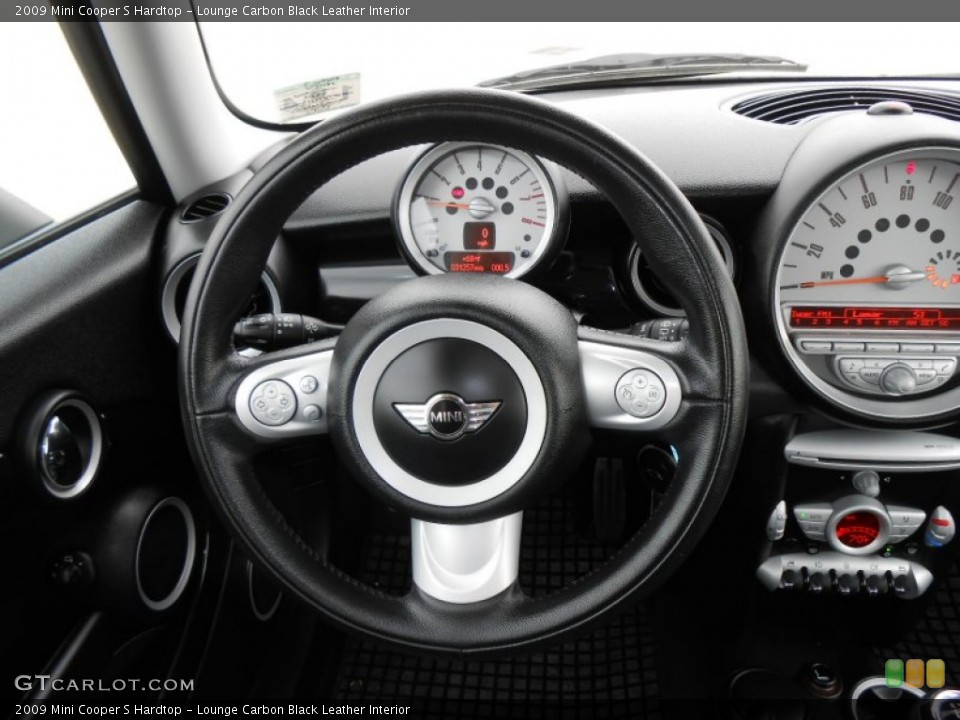 Lounge Carbon Black Leather Interior Steering Wheel for the 2009 Mini Cooper S Hardtop #76872699