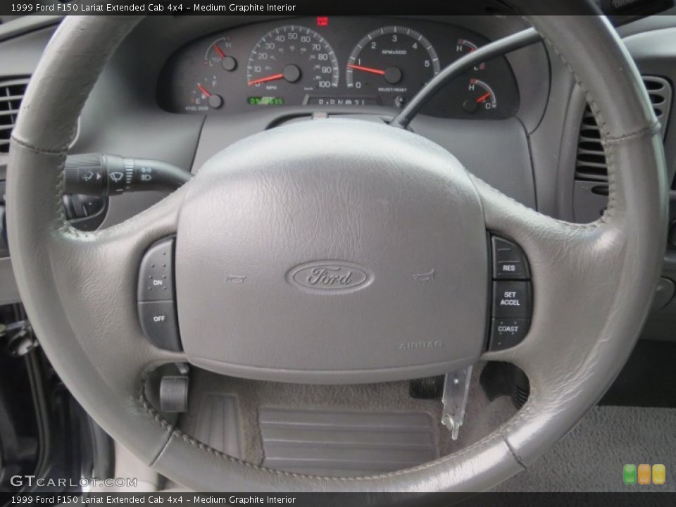 Medium Graphite Interior Steering Wheel for the 1999 Ford F150 Lariat Extended Cab 4x4 #76881562
