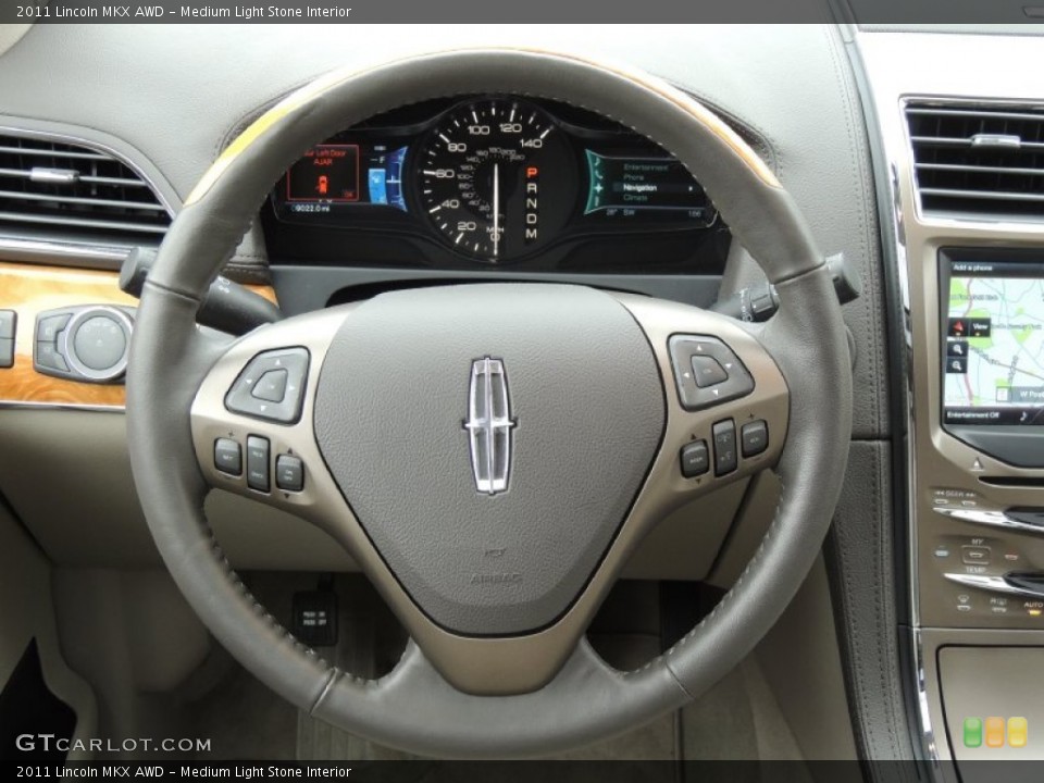Medium Light Stone Interior Steering Wheel for the 2011 Lincoln MKX AWD #76889613