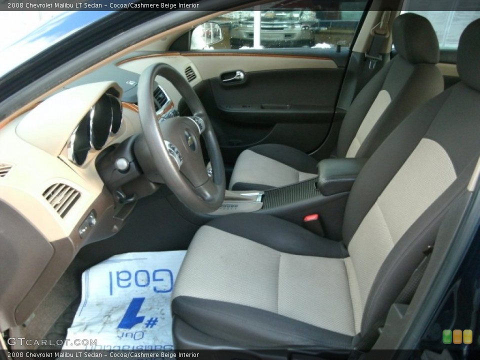 Cocoa/Cashmere Beige Interior Front Seat for the 2008 Chevrolet Malibu LT Sedan #76891107