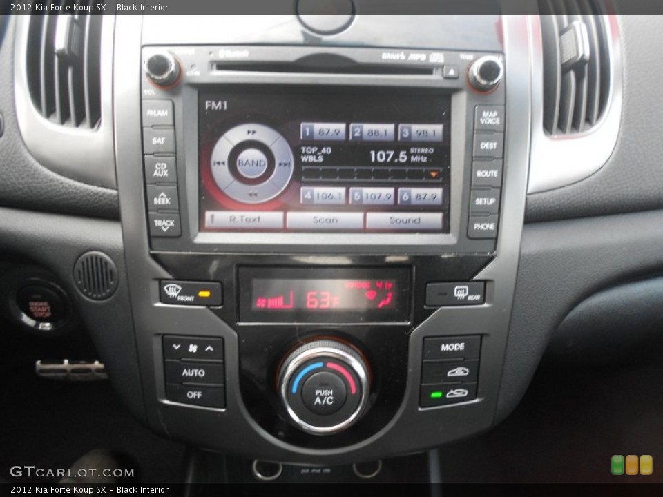 Black Interior Controls for the 2012 Kia Forte Koup SX #76892916