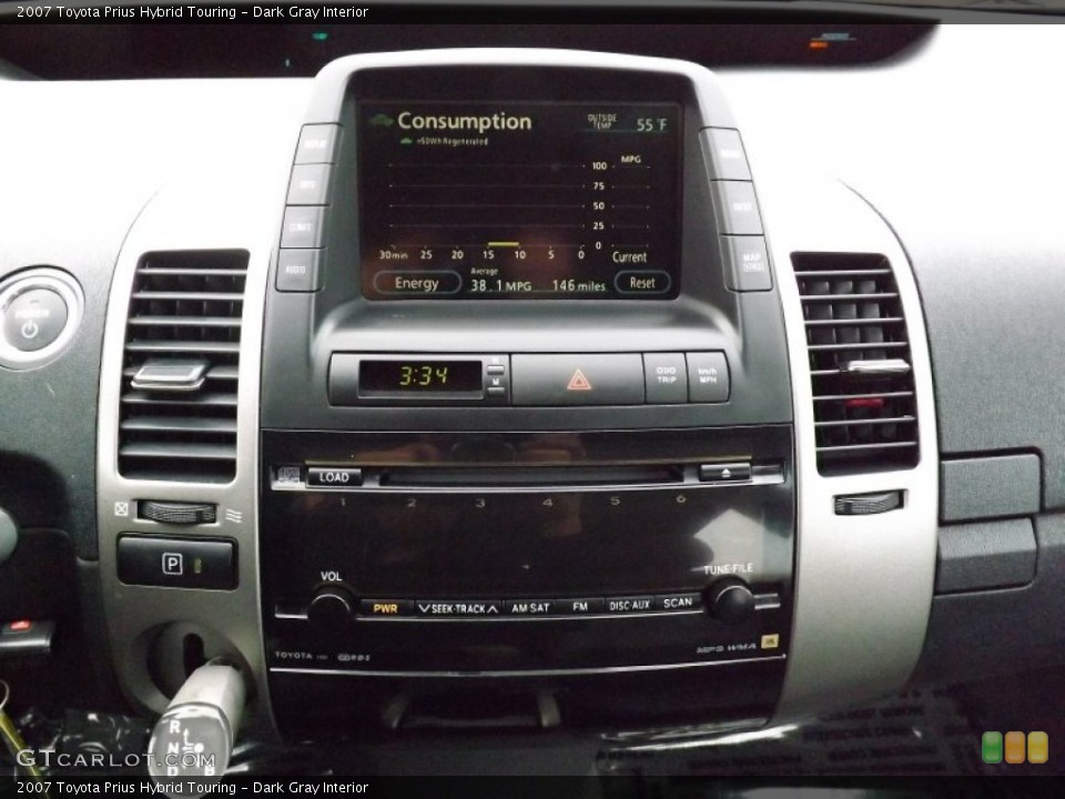 Dark Gray Interior Controls for the 2007 Toyota Prius Hybrid Touring #76897936