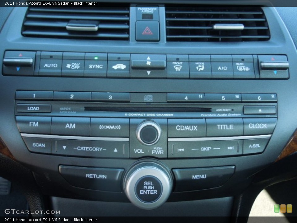 Black Interior Controls for the 2011 Honda Accord EX-L V6 Sedan #76899783