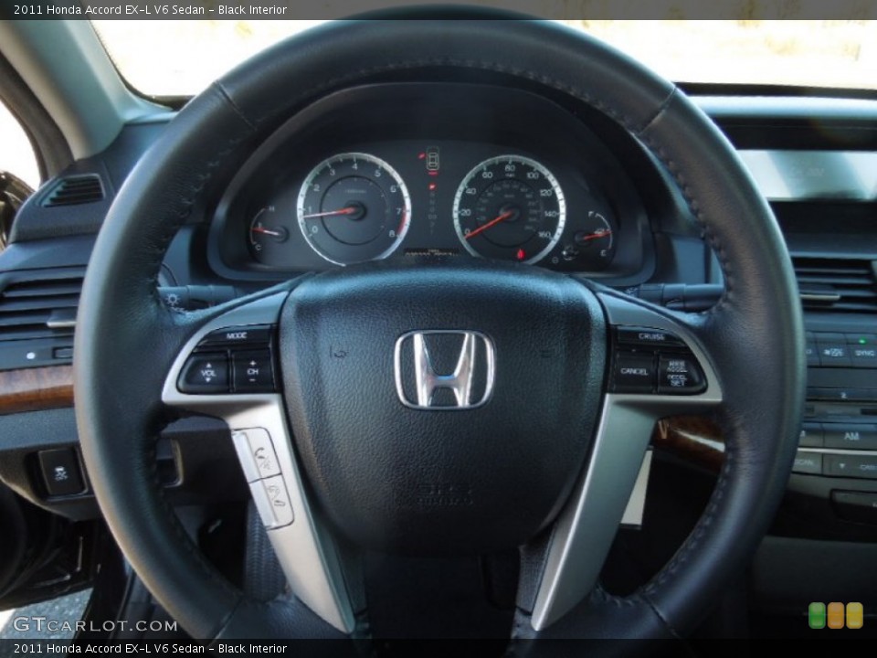 Black Interior Steering Wheel for the 2011 Honda Accord EX-L V6 Sedan #76899804