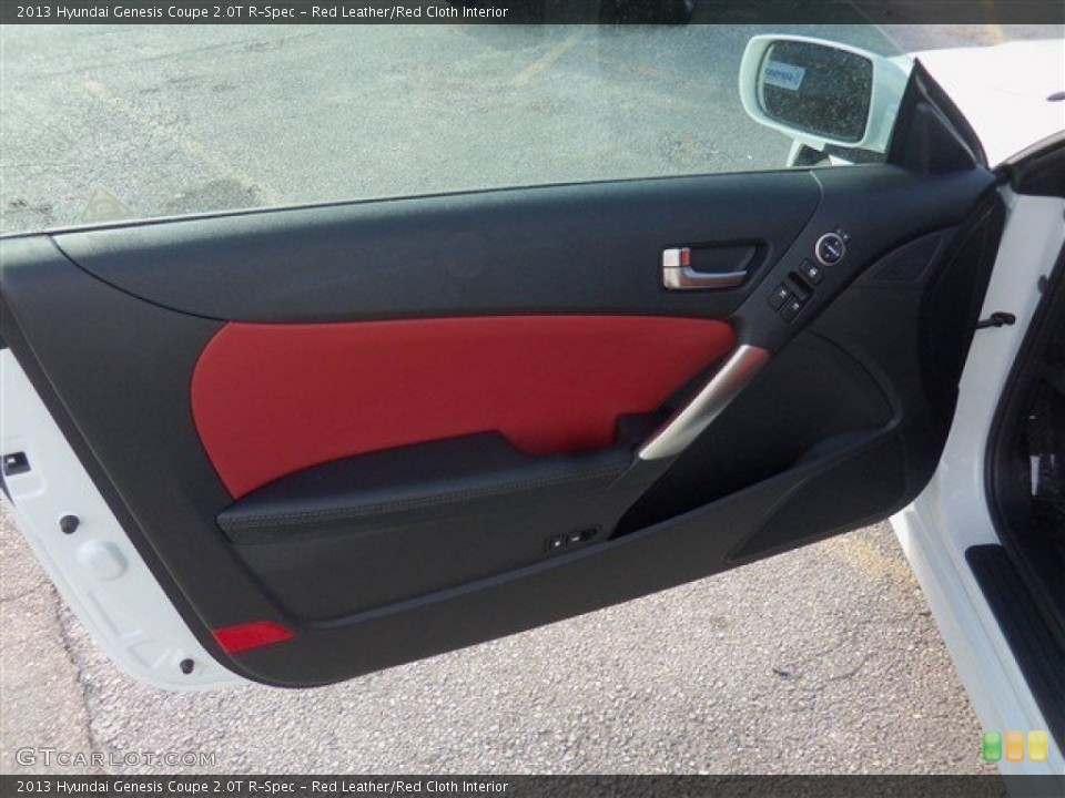 Red Leather/Red Cloth Interior Door Panel for the 2013 Hyundai Genesis Coupe 2.0T R-Spec #76901667