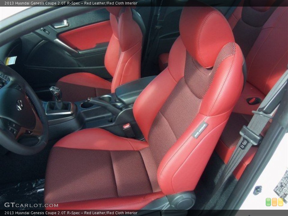Red Leather/Red Cloth Interior Front Seat for the 2013 Hyundai Genesis Coupe 2.0T R-Spec #76901706