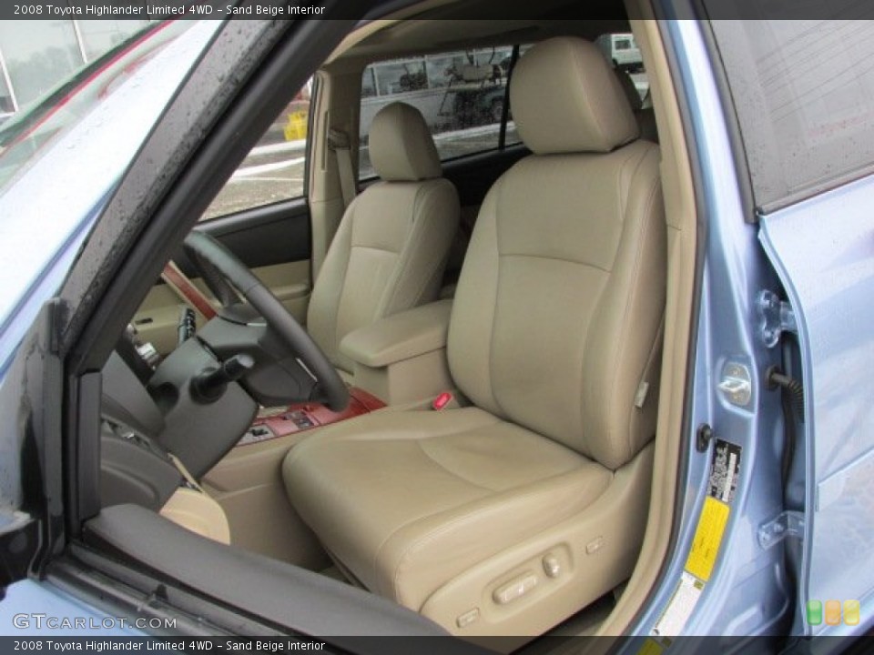 Sand Beige Interior Front Seat for the 2008 Toyota Highlander Limited 4WD #76903236