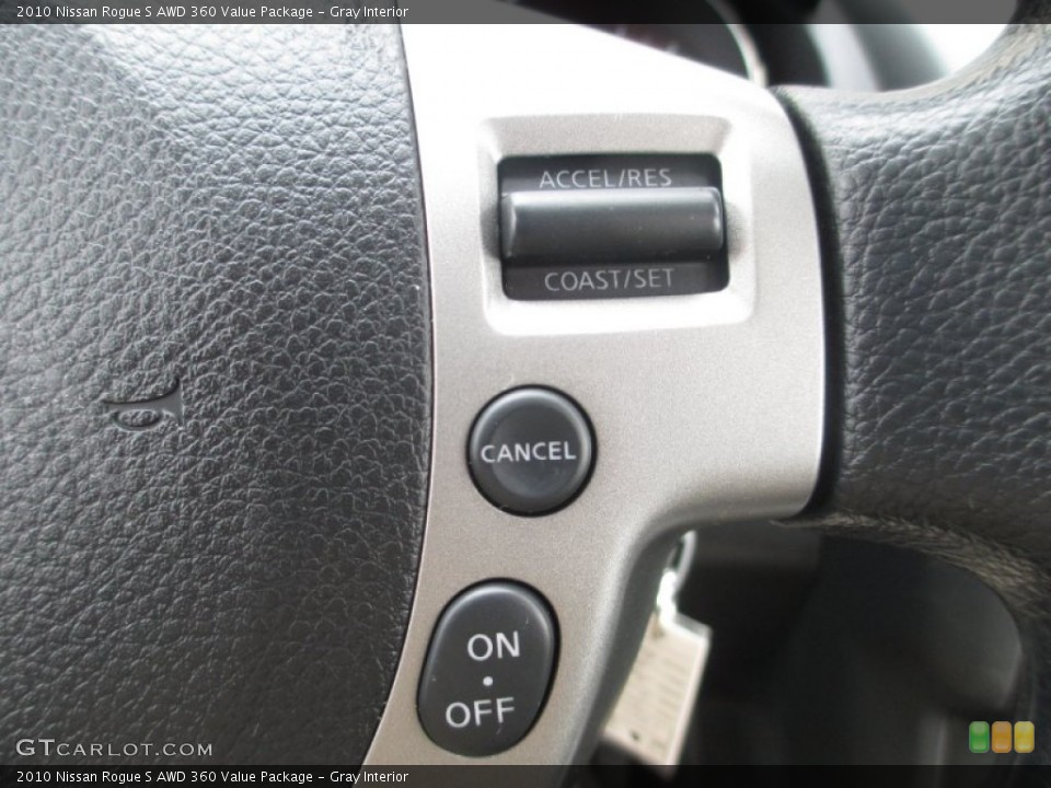 Gray Interior Controls for the 2010 Nissan Rogue S AWD 360 Value Package #76904535