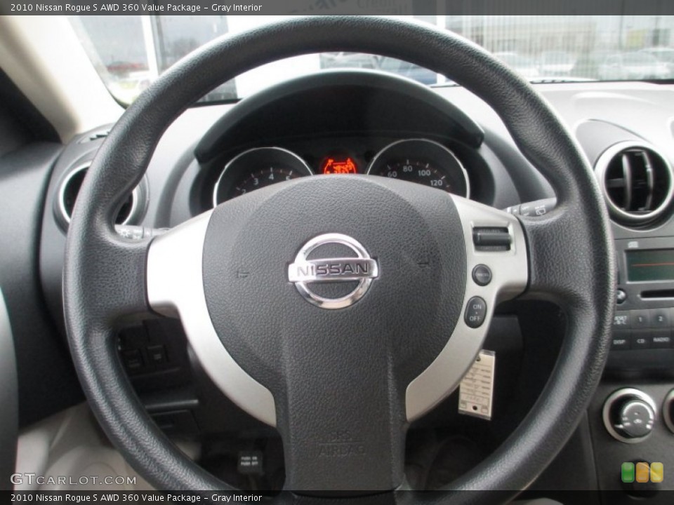 Gray Interior Steering Wheel for the 2010 Nissan Rogue S AWD 360 Value Package #76904564