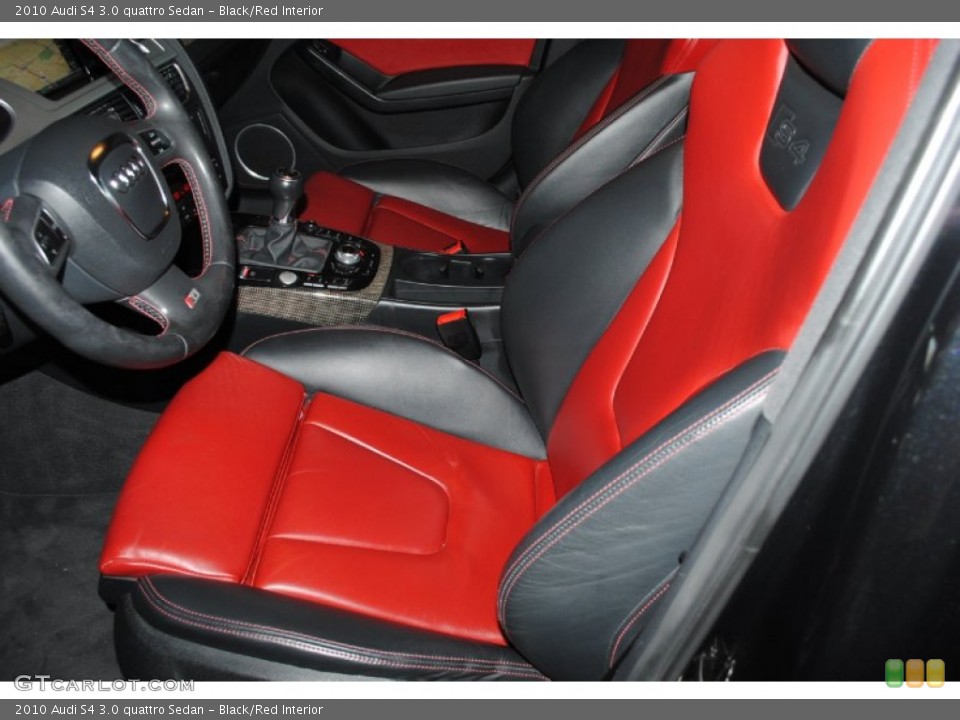 Black/Red Interior Front Seat for the 2010 Audi S4 3.0 quattro Sedan #76906062