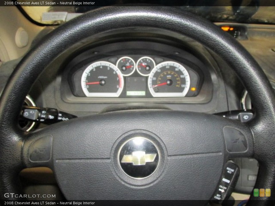 Neutral Beige Interior Steering Wheel for the 2008 Chevrolet Aveo LT Sedan #76909106