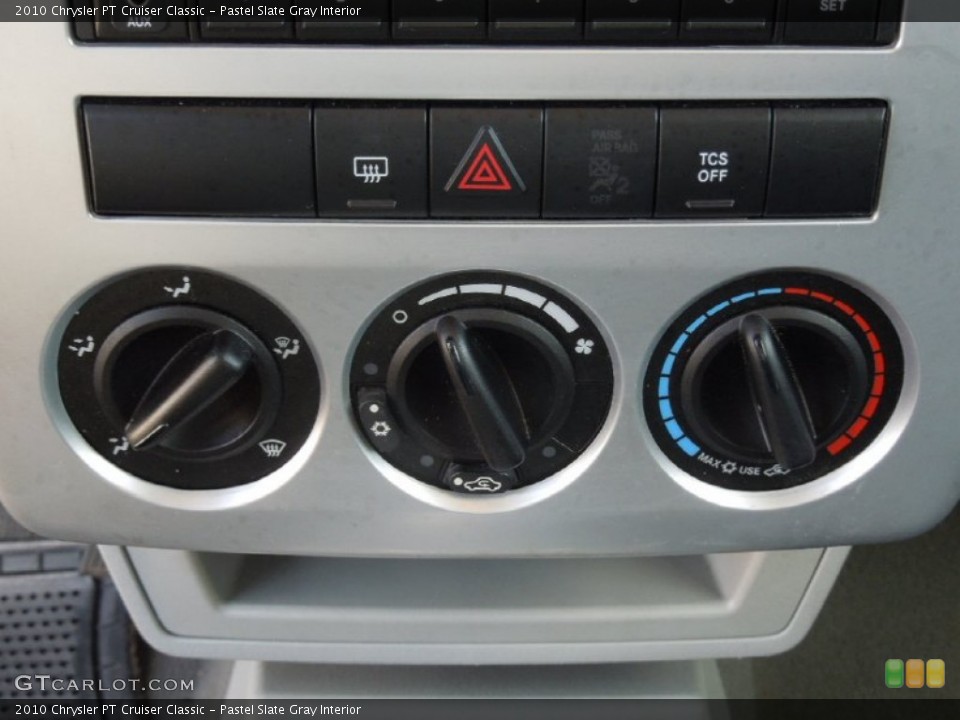 Pastel Slate Gray Interior Controls for the 2010 Chrysler PT Cruiser Classic #76909219