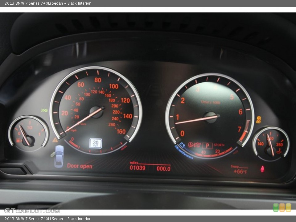 Black Interior Gauges for the 2013 BMW 7 Series 740Li Sedan #76909886