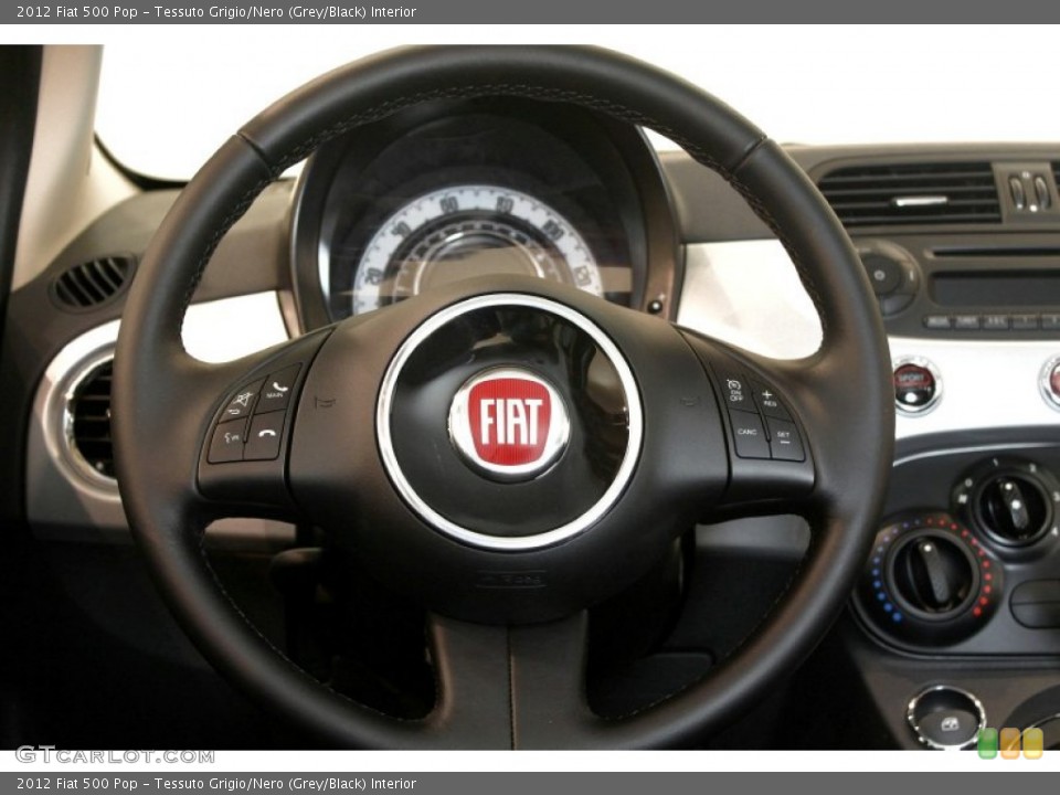 Tessuto Grigio/Nero (Grey/Black) Interior Steering Wheel for the 2012 Fiat 500 Pop #76909911