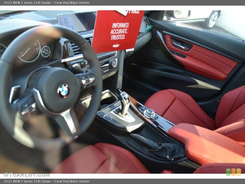 Coral Red/Black Interior Prime Interior for the 2013 BMW 3 Series 328i Sedan #76912813