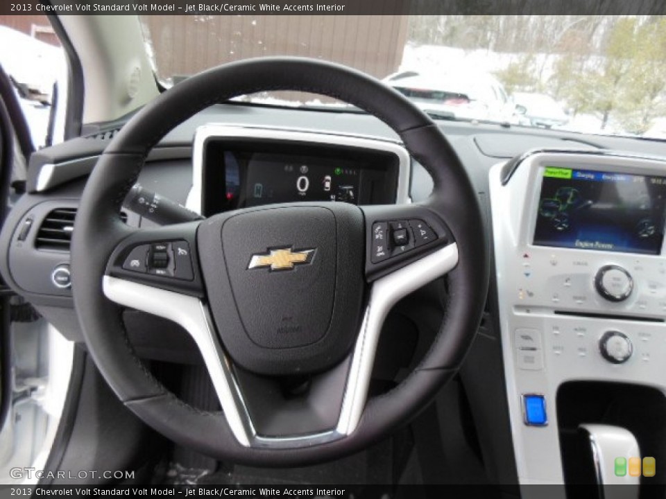 Jet Black/Ceramic White Accents Interior Steering Wheel for the 2013 Chevrolet Volt  #76913044
