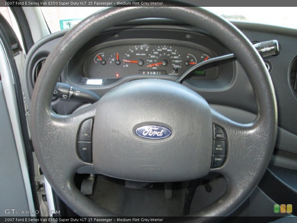 Medium Flint Grey Interior Steering Wheel for the 2007 Ford E Series Van E350 Super Duty XLT 15 Passenger #76913181