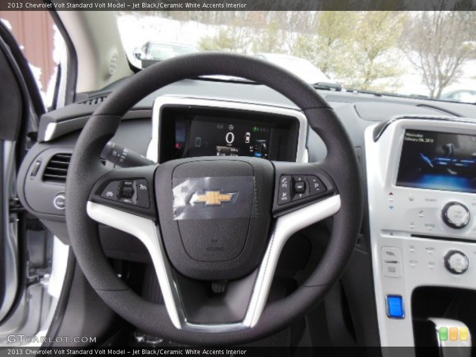 Jet Black/Ceramic White Accents Interior Steering Wheel for the 2013 Chevrolet Volt  #76913945