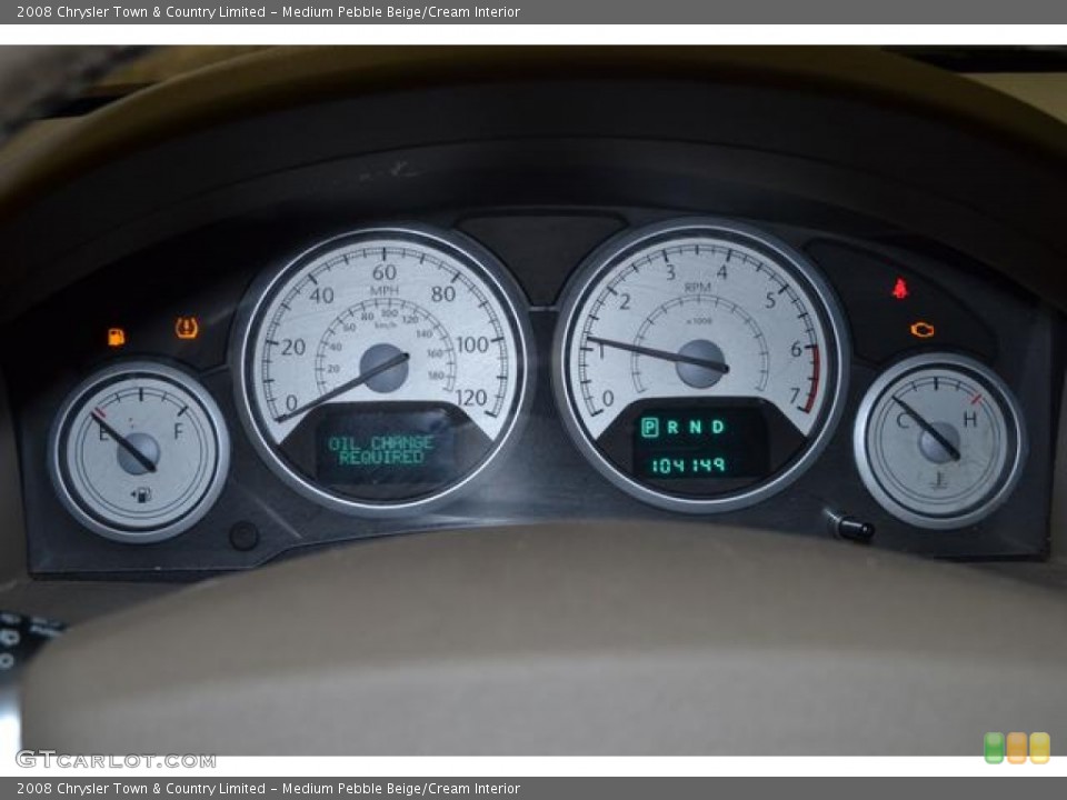 Medium Pebble Beige/Cream Interior Gauges for the 2008 Chrysler Town & Country Limited #76915775