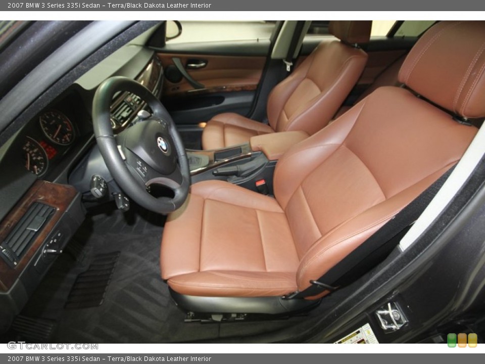 Terra/Black Dakota Leather Interior Front Seat for the 2007 BMW 3 Series 335i Sedan #76917121