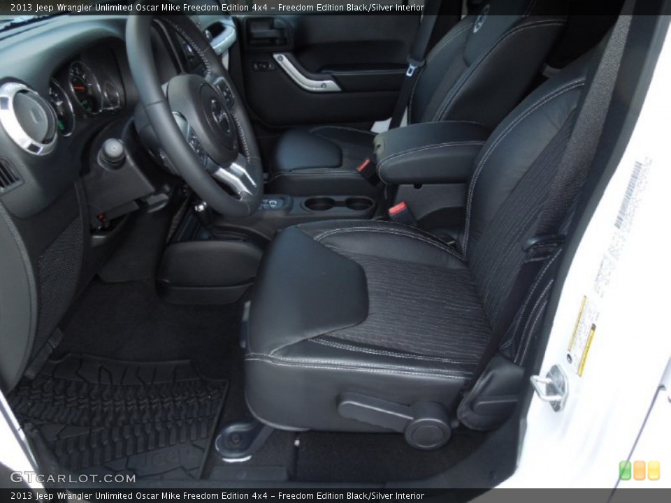 Freedom Edition Black/Silver Interior Photo for the 2013 Jeep Wrangler Unlimited Oscar Mike Freedom Edition 4x4 #76917685